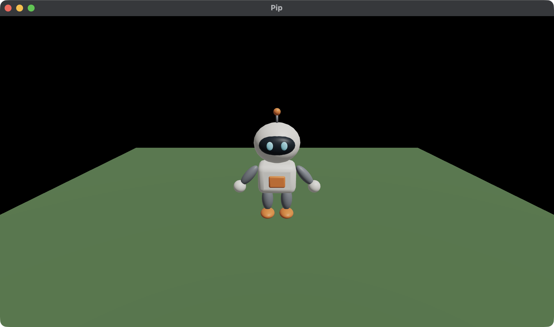 Pip stands on a green ground